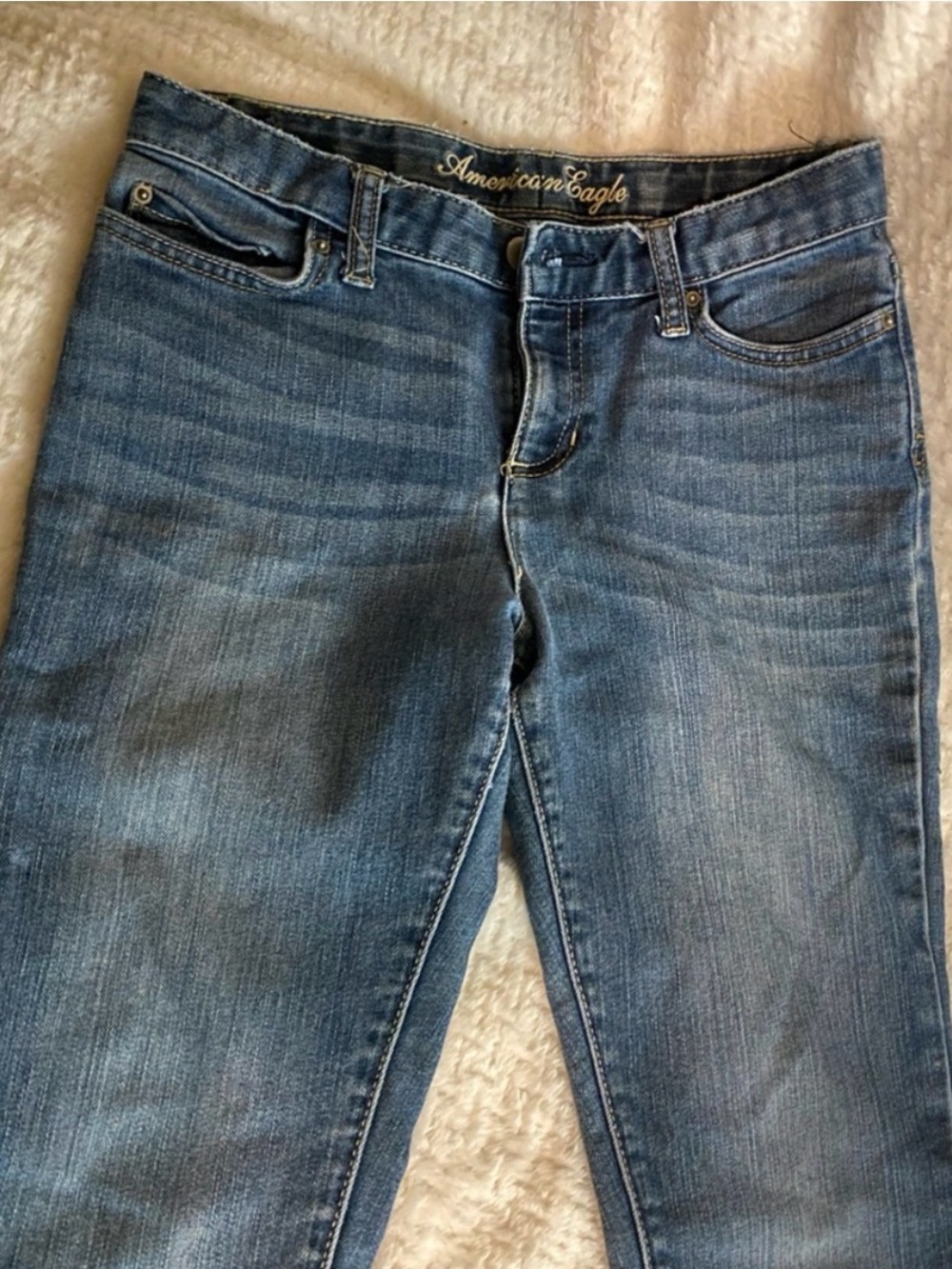 American Eagle Outfitters Juniors Mid Blue Skinny Jeans